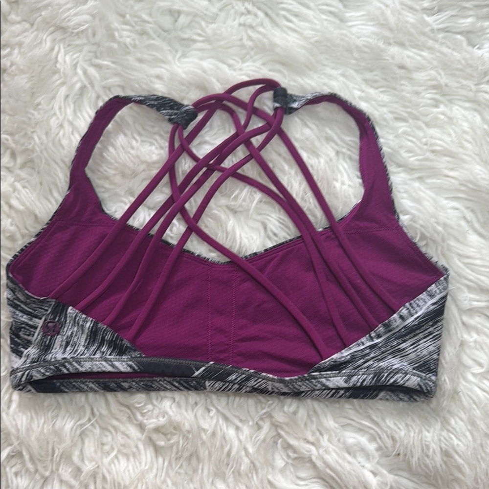 Lululemon Purple and Gray Strappy Sports Bra